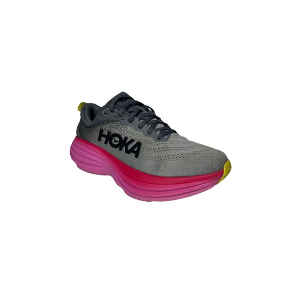Hoka One One Bondi 8 Women's Running Shoes  Gray/Pink, Athletic size 8B - Picture 2 of 13